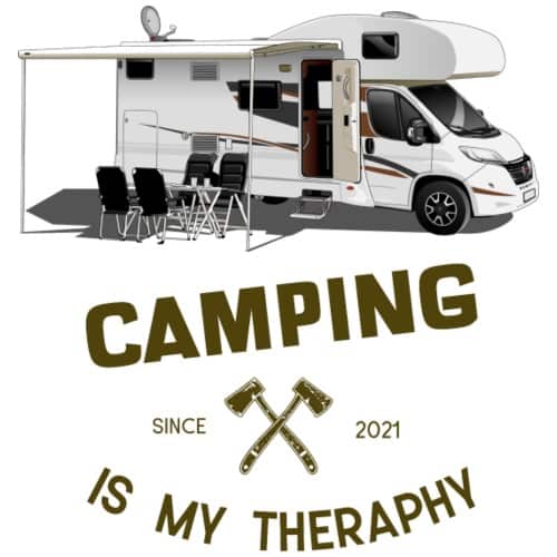 camping-is-my-theraphy-alkoven-wohnmobil-maenner-premium-t-shirt