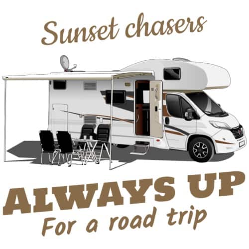 sunset-chasers-always-up-for-a-road-trip-maenner-premium-t-shirt-2