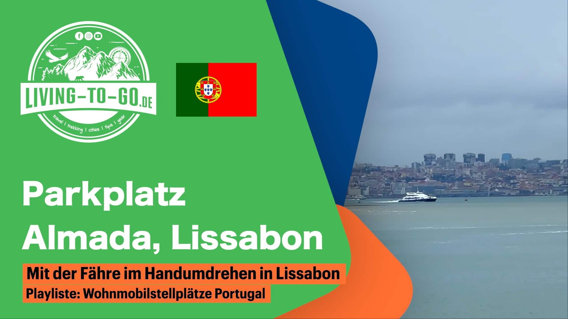Parkplatz Almada bei Lissabon in Portugal